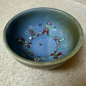 Wade Irish Porcelain Leprechaun Bowl Vintage Collectible Mushrooms Toadstools